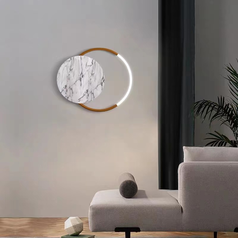 Customization Marble Metal LED Gold Wall Sconce for Living Room