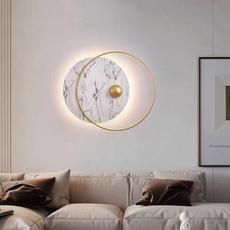 Modern Light Luxury Living Room Wall Hanging Sofa Background Dining Room Bedroom Bedside Creative Metal Wall Lamp