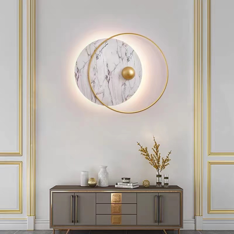 Modern Light Luxury Living Room Wall Hanging Sofa Background Dining Room Bedroom Bedside Creative Metal Wall Lamp