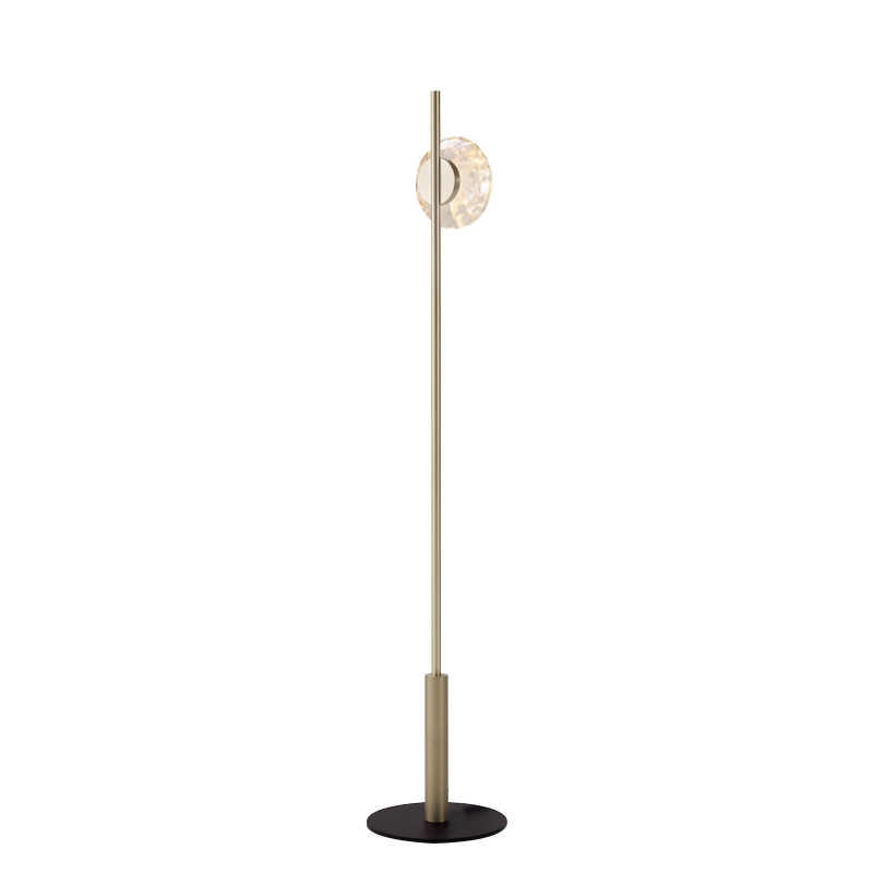 2022 New European Style Luxury Indoor Smoke Grey Glass Floor Stand Lighting Led Lamp with Black Round Base