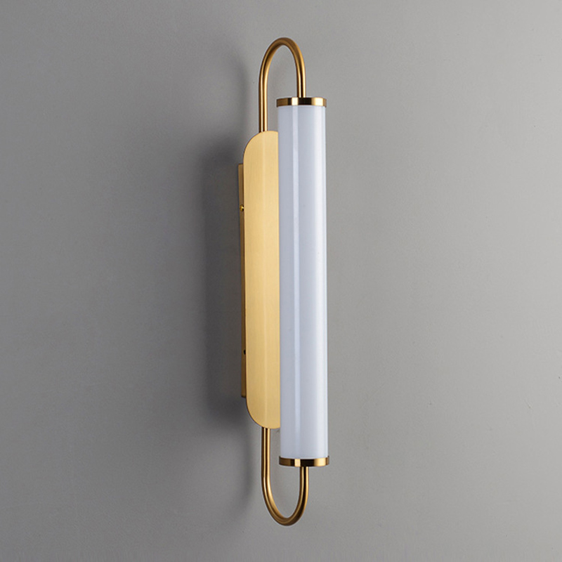 modern art designer drawing room Bedroom decoration golden metal glass tube LED wall light