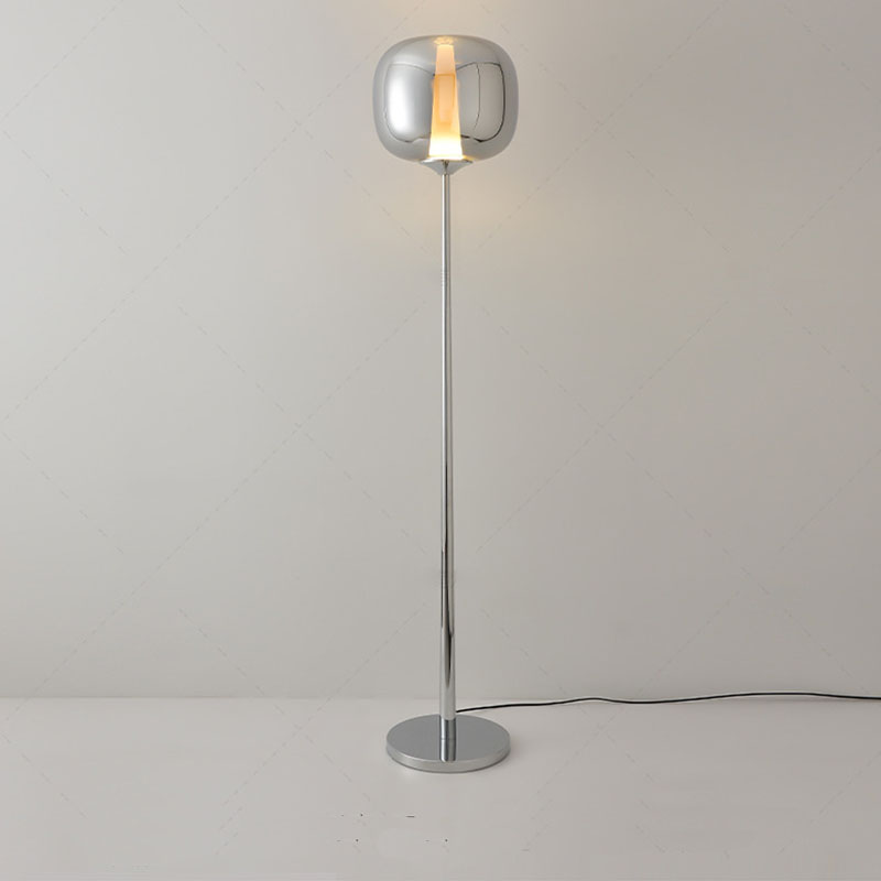 Wholesale Modern European Guestroom Standing Lighting Rose Gold Glass Floor Lamp with Acrylic Tube