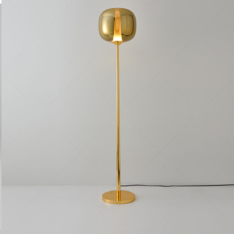 Wholesale Modern European Guestroom Standing Lighting Rose Gold Glass Floor Lamp with Acrylic Tube