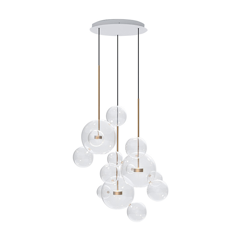 Top Sale LED Gold Lighting Clear Glass Pendant Lamp Bubble Droplight Big Chandelier House Lights