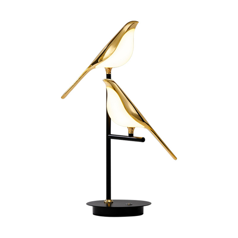 Luxury Modern Latest Design Bird Light Indoor LED Golden Table Lamp with Acrylic