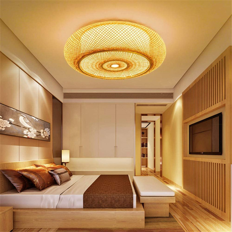 Nordic minimalist bamboo wood chandelier bamboo art Japanese ceiling lamp Zen tea room restaurant homestay living room bedroom bamboo lamp