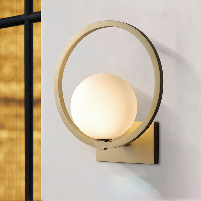 Postmodern all-copper wall lamps, guest rooms, bedrooms, individuality, Scandinavian designers