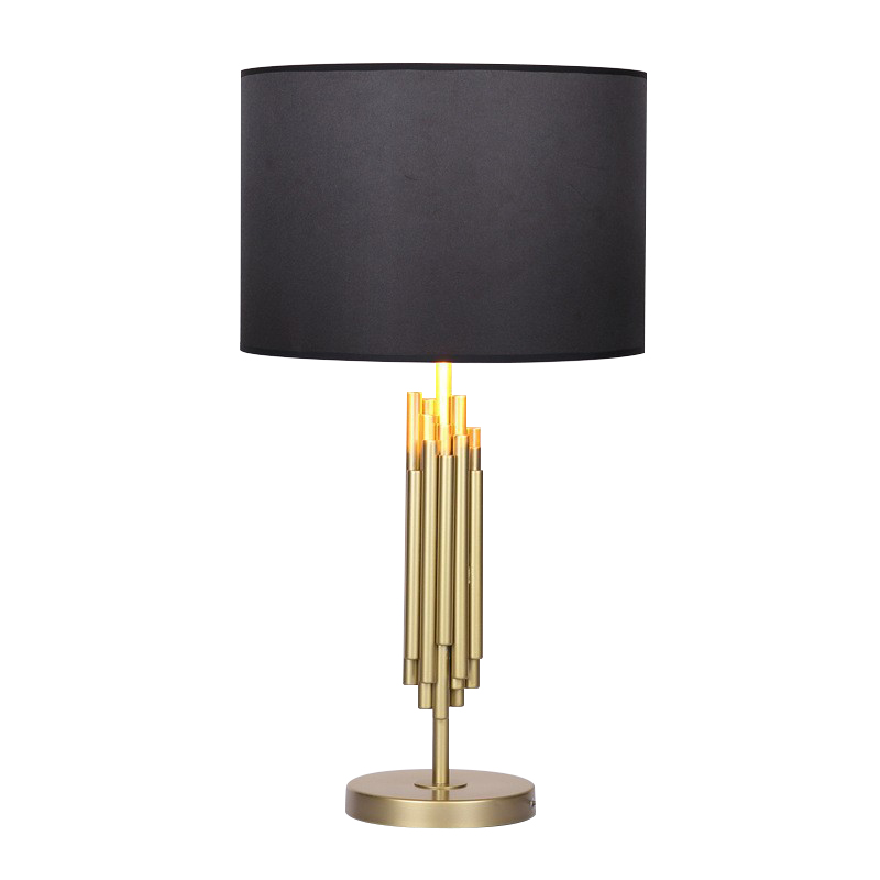 Postmodern Art Antique Black Cover Lighting Fixture Aluminum Golden Desk Table Lamp for Home