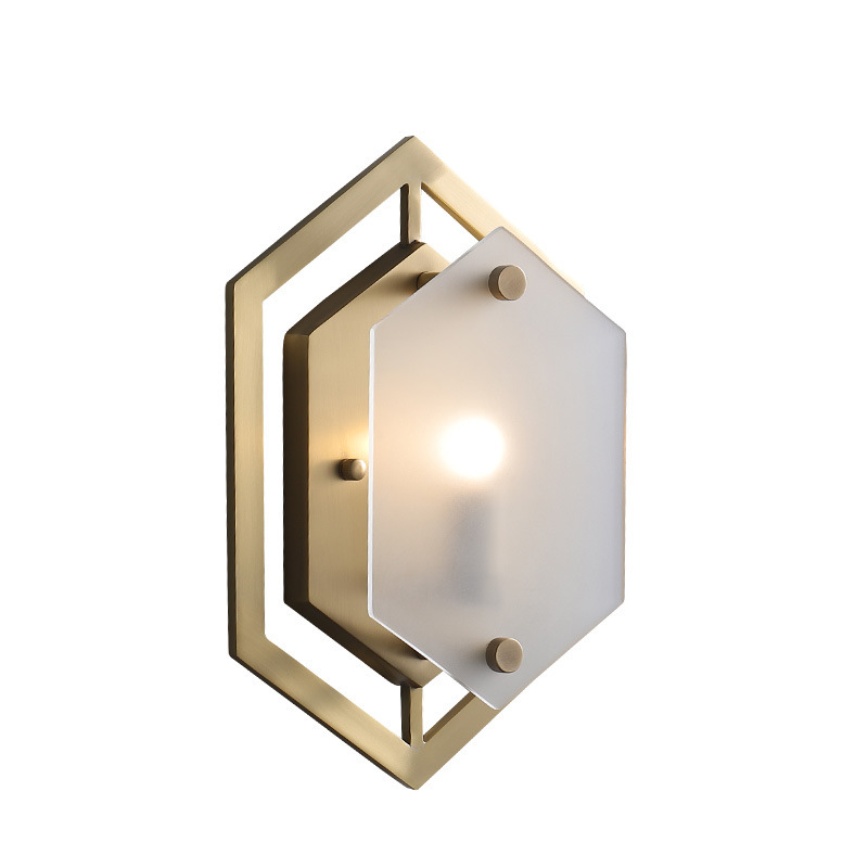 Contemporary European  Copper Wall Lamp with Glass Shaped Lighting Fixture for Kitchen